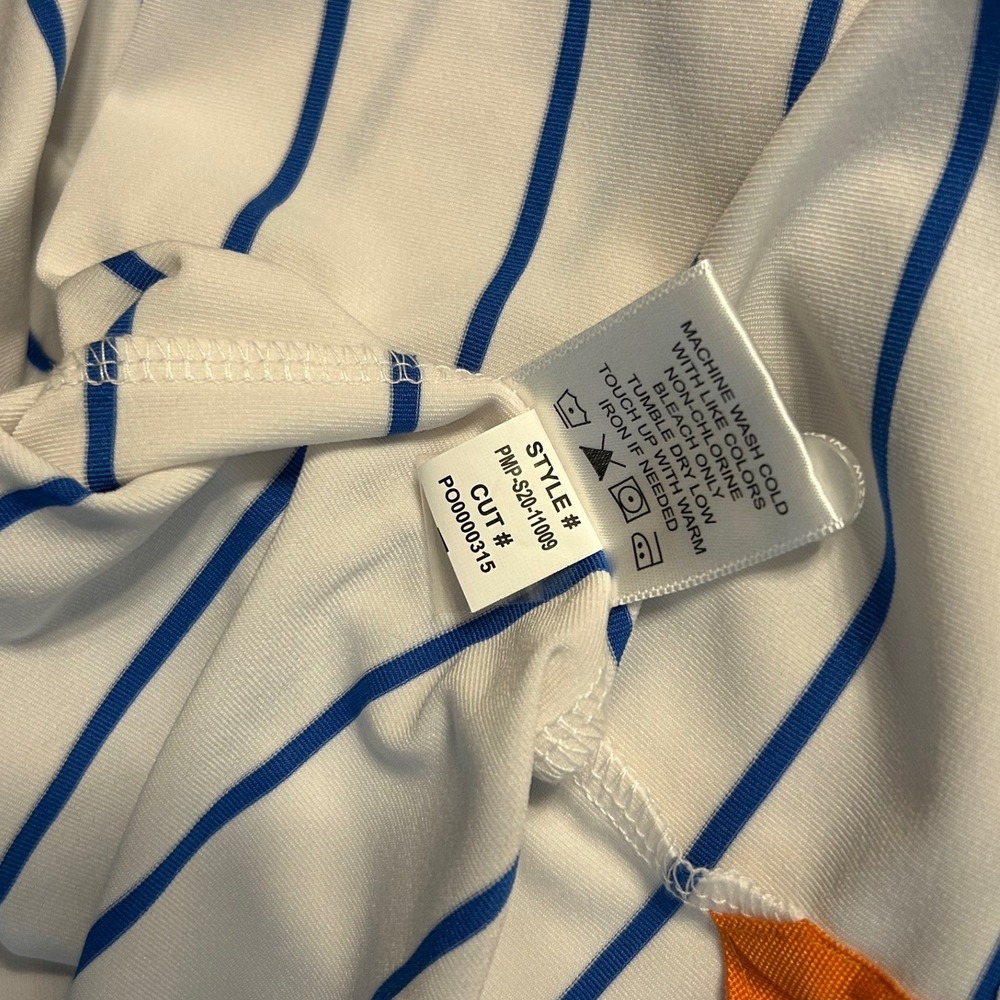 Mizzen+Main Phil Mickelson Mens XL White Striped Golf Polo PMP-S20-11009 - Picture 8 of 13